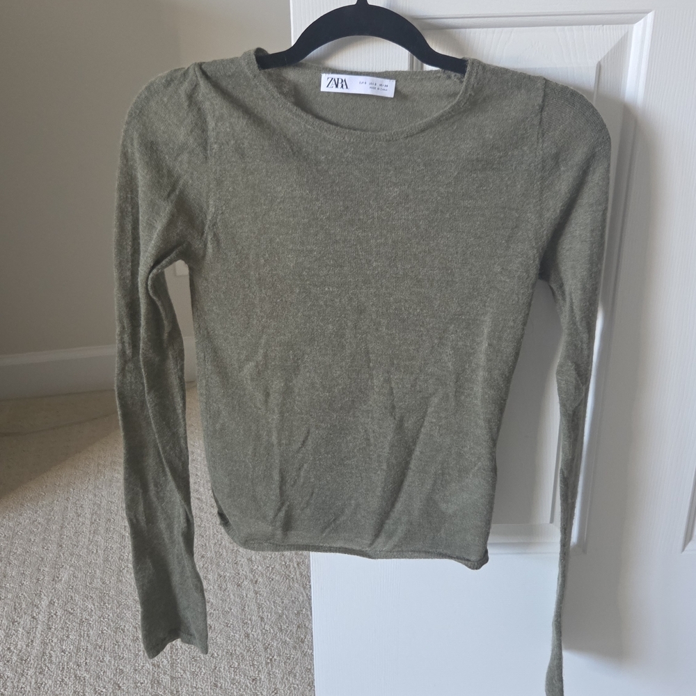 NWOT Zara Olive Green Women's Top - Picture 3 of 8